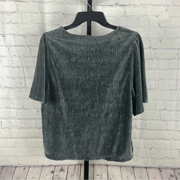 Madewell Texture and Thread Gray Velvet Top Size Medium - Picture 2 of 4